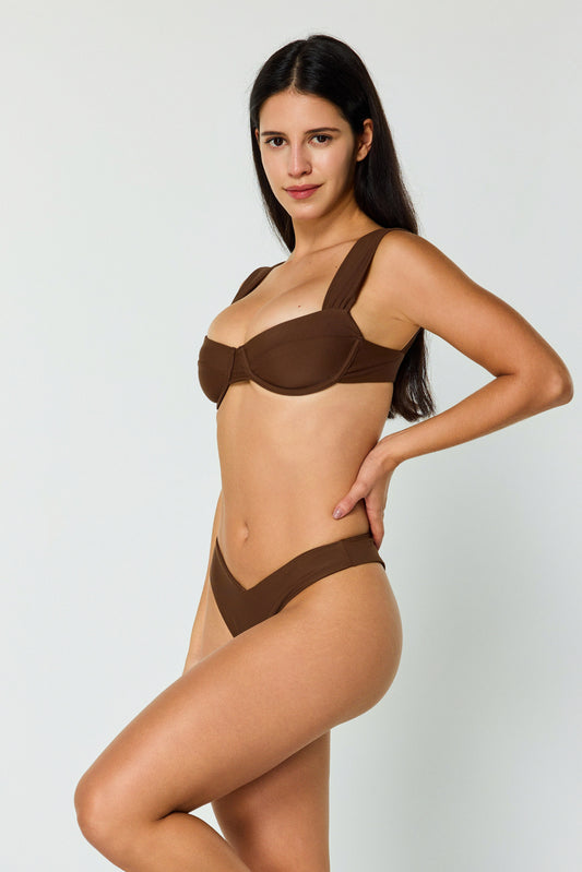 Luxe Lift underwire Bikini Top - Chocolate Gloopee