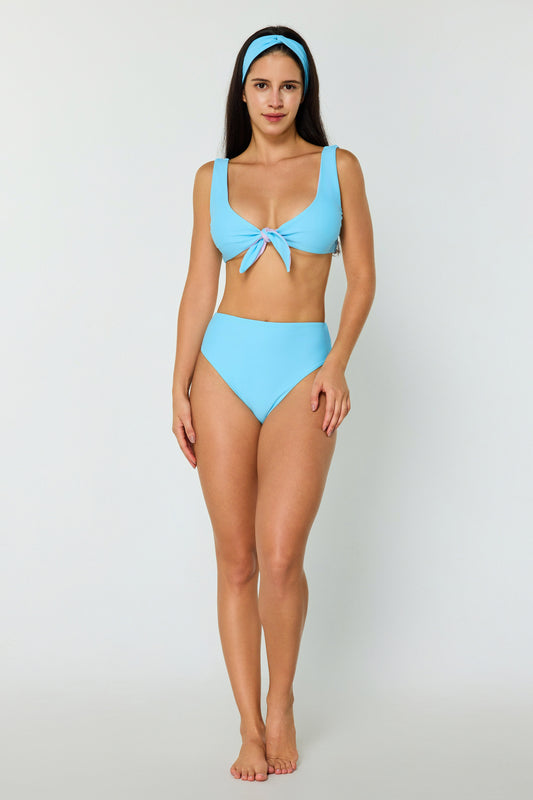 Wave Rush Sport Reversible Tie-Front Top Skyblue Lavender