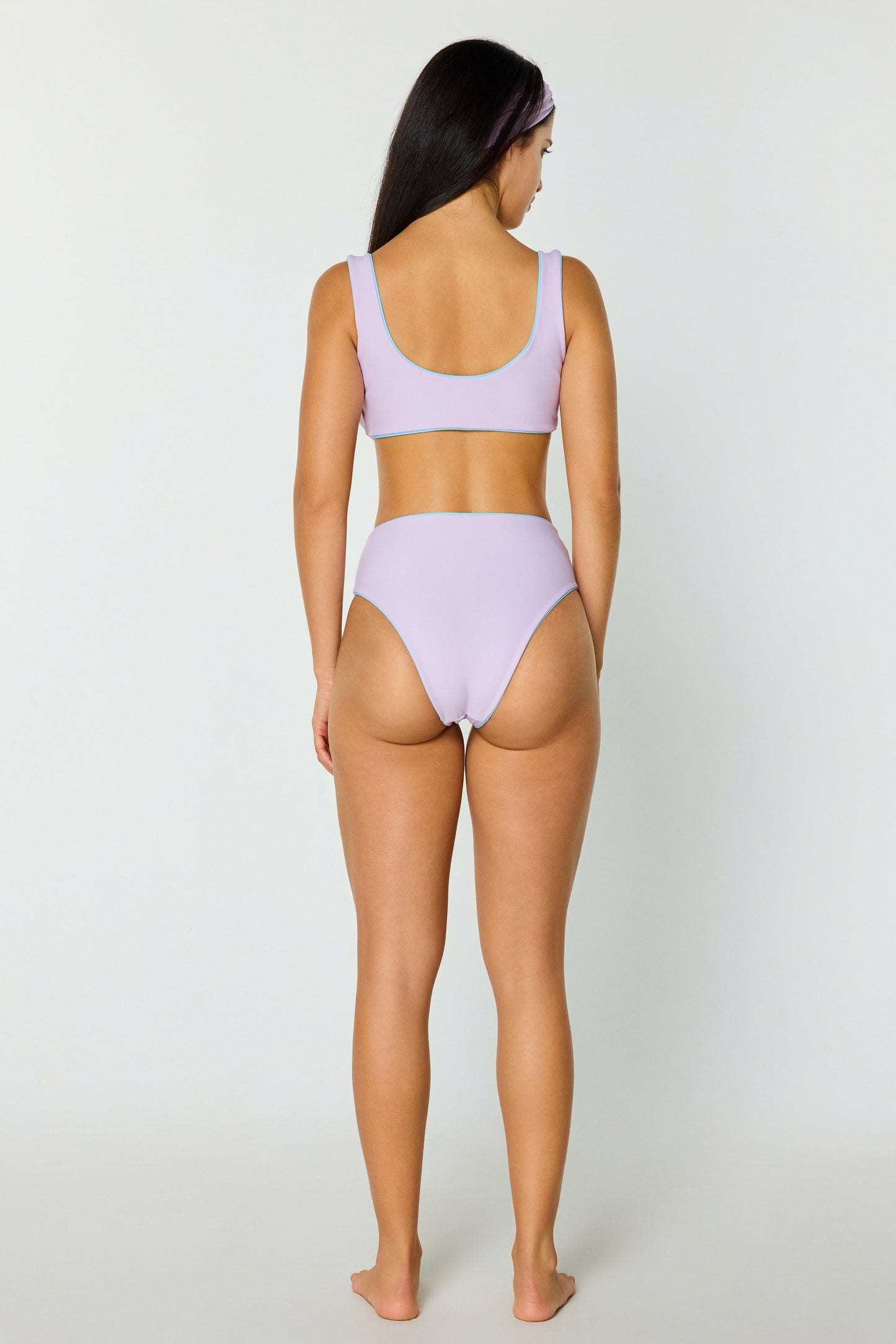 Wave Rush Sport Reversible Tie-Front Top Skyblue Lavender